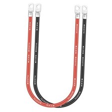 20 inch Cables 8 AWG 10-6 Gauge Red  Black Pure Copper Battery 6 AWG