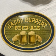 Original 1938 Jacob Ruppert tin 14” Beer - Ale tray