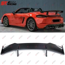 Dry Carbon Fiber Fits For 2017-2024 Porsche 718 982 Rear Trunk Spoiler Wing Kits