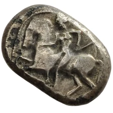 ANCIENT GREEK Cilicia, Kelenderis 430-420 BC AR Stater Horse Rider Goat 13Q