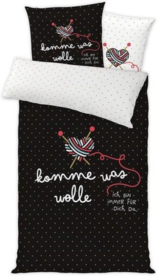 Sheepworld H:)ppy Life Bettwäsche mit Spruch / Motiv '' komme was wolle...'' 2-tlg