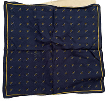 Vivienne Westwood Handkerchief Cotton Orb Print Blue Yellow Stain Made in Japan
