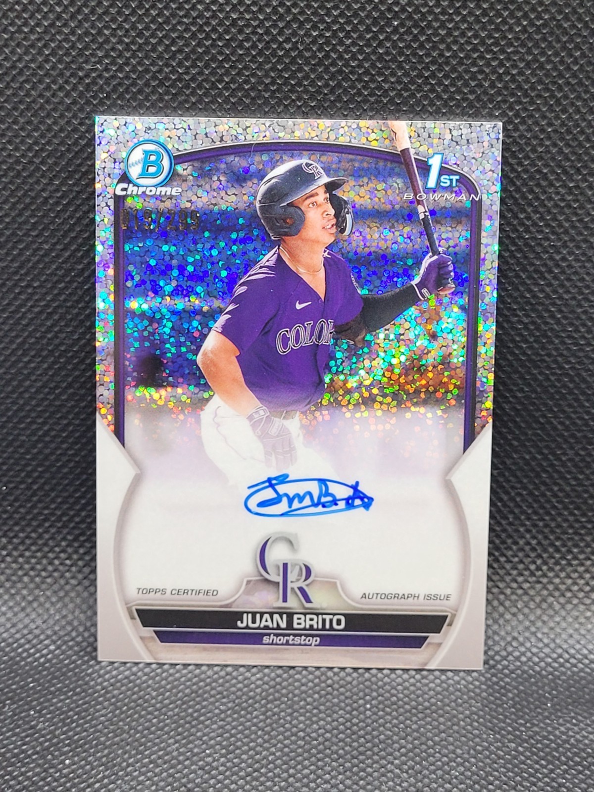 2023 Bowman Chrome JUAN BRITO speckle refractor auto 019/299 - RC - 1st