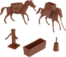 BMC Classic Marx Western Pack Horses Old West Cowboy Plastic Playset Accessories