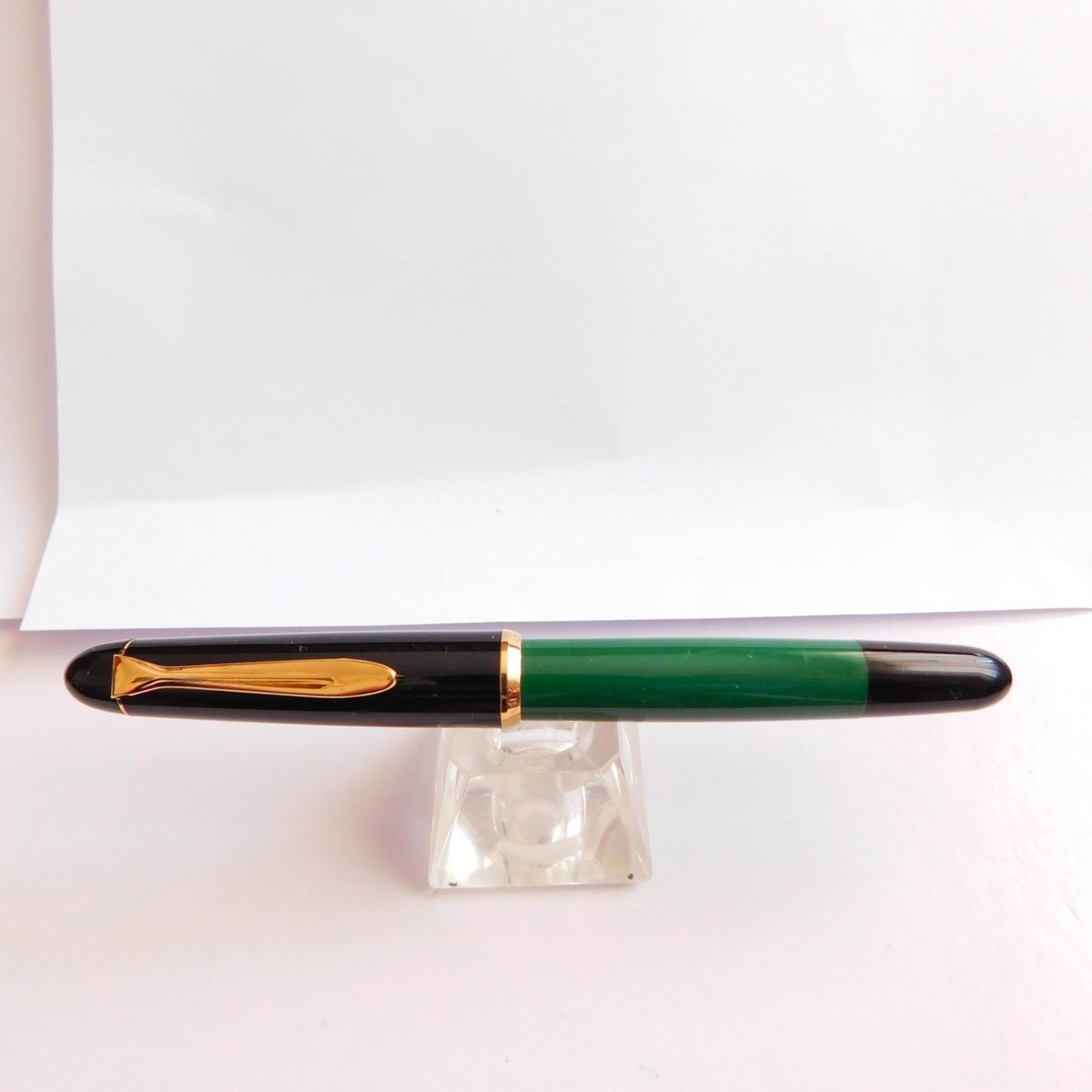 PELIKAN 120 Green/Black Merz Krell Fountain Pen F Nib in leather