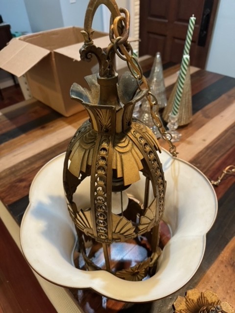 Art Deco RARE Beardslee Five Hump hanging fixture slip