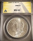 1880 MORGAN SILVER DOLLAR ** ANACS MS-61 **  PROBLEM FREE COIN  (7714)
