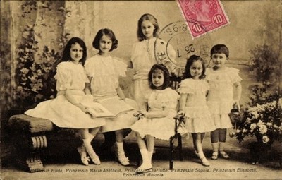 Ak Erbprinzessin Maria Adelheid von Luxemburg, Hilda, Sophie,... - 4359585