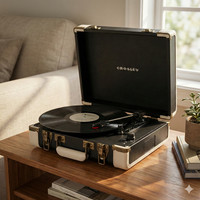 Crosley Executive Portable Record Player 3-Speed Turntable Stereo USB / Black