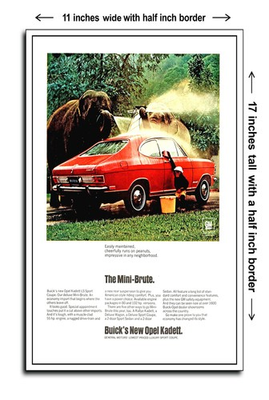#ad 1968 Opel Kadett The Mini Brute 11x17 Poster Art Print $19.95