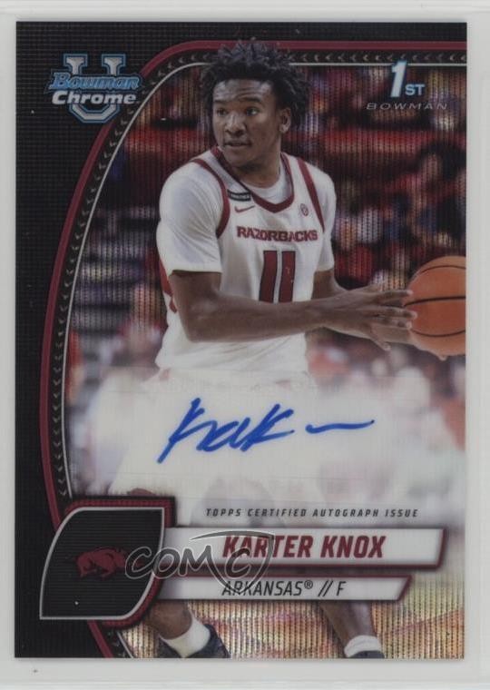 2024-25 Bowman U Chrome Black Wave Refractor Auto Karter Knox #41 Auto 10k8