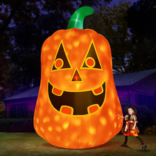 12FT Giant Halloween Inflatable Pumpkin, Blow up Halloween Decoration Built-In 6