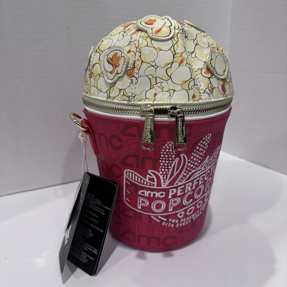 Bolso Bandolera Loungefly x AMC 'Perfectly Popcorn' Rojo con Forro Transparente NUEVO Foto 4 de 4