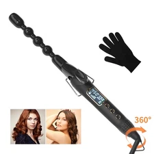KIPOZI 1inch Ceramic Bubble Wand Curling Iron Spiral Curling for Short Long Hair