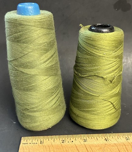 TWO Spools of Vintage Poly Blend Green Thread - OD7 Substitute?