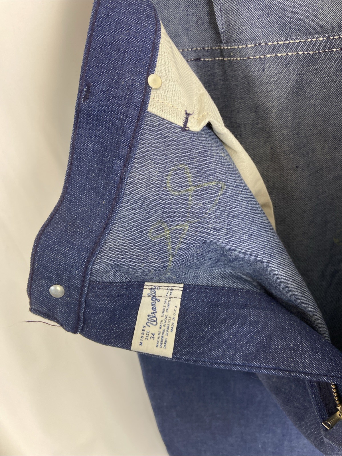 NWT Vintage 70s Wrangler Womens Size 34 Blue Bareback Scovill Zipper Made in USA image 8