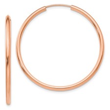 39.25mm 14k Rose Gold Polished Endless 2mm Hoop Earrings XY1254