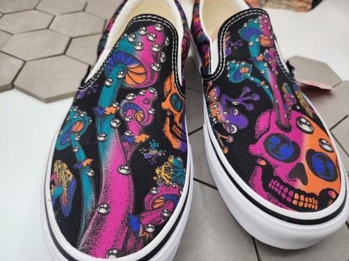 Vans Classic Slip On Trippy Skulls Drip Black Gr. US 11 Herren Neu Psychedelic - Bild 8 von 9