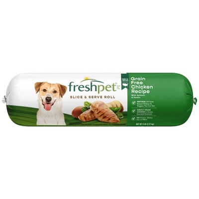 Freshpet Fresh Dog Food, Grain Free Chicken Recipe, Slice & Serve Roll, 5 lb.