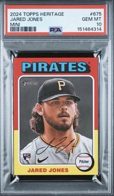 2024 Topps Heritage Jared Jones RC Mini Variation #675 PSA 10 Gem Mint Pirates
