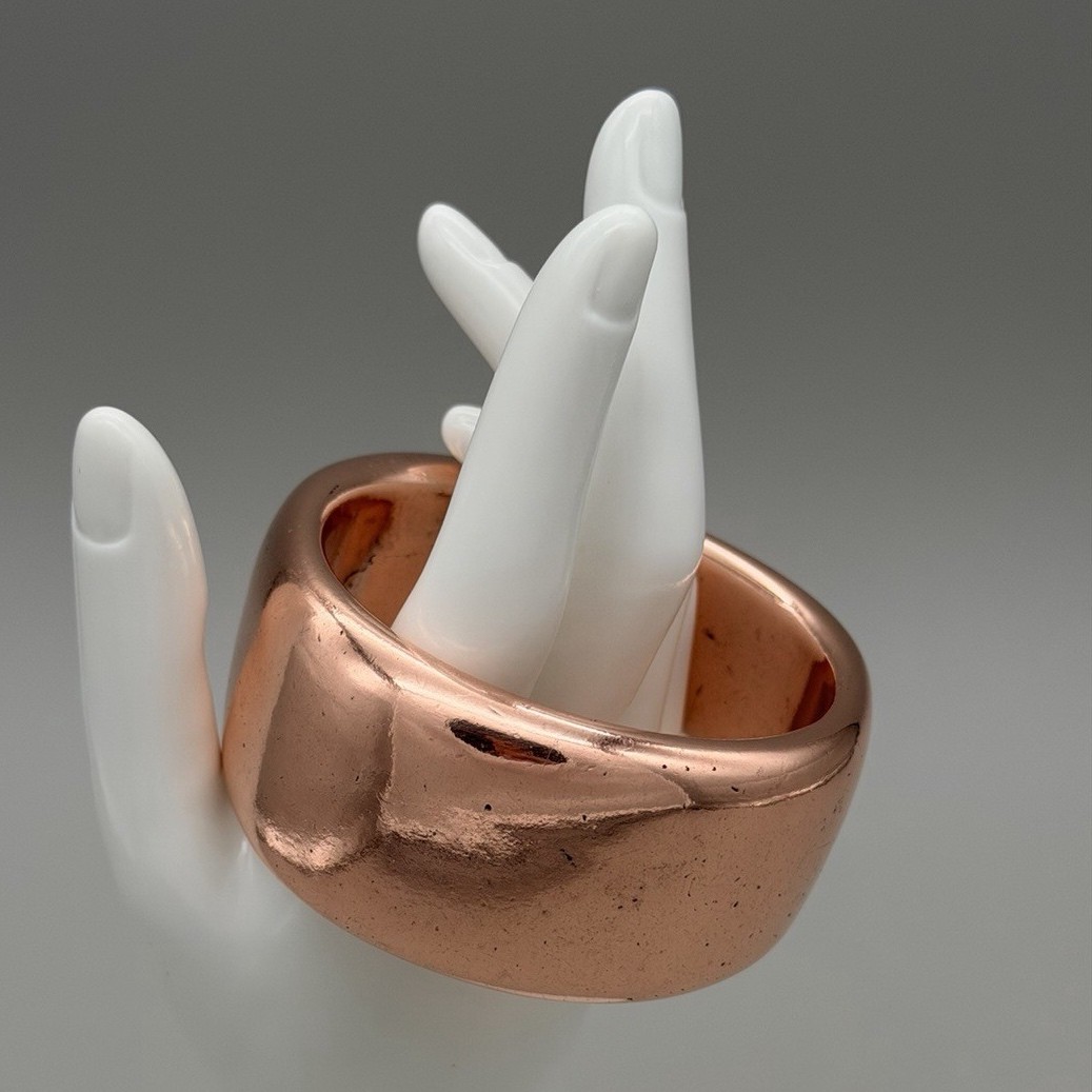 Vintage MCM Chunky Solid Copper Bangle Bracelet –… - image 1