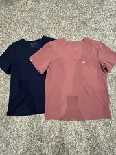 Women’s Figs Scrub Tops Lot of 2 Pink Blue (1848)