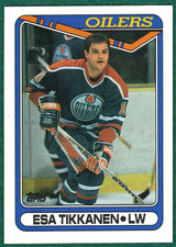 Esa Tikkanen - 1990-91 Topps #156 - Edmonton Oilers Hockey Card
