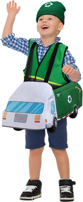 3D Halloween Car Costume Trash Garbage Truck Ride Along Costume for Child 3 to 6