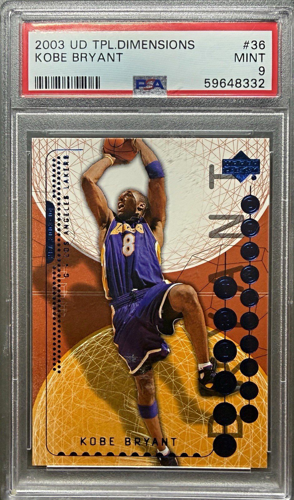 2003 Upper Deck UD Triple Dimensions Kobe Bryant #36 PSA 9 Lakers HOF