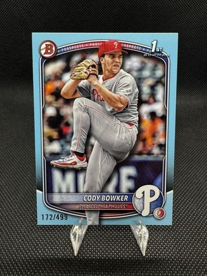 2025 Bowman Draft - Cody Bowker #BD-140 Sky Blue /499 (RC)