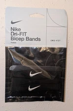 Nike Dri-Fit Football Bicep Skinny Bands Adult Black/White NEW