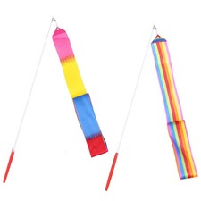 4 PC Gymnastics Dance Streamers Ribbon Sticks Dancing Ribbons for Children