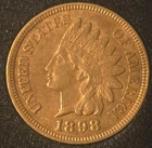 1898 Indian Head Cent - Nearly Uncirculated - FREE SHIPPING