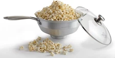 Popcorn Popper | No-Shake, No-Stir Premium Stovetop Popcorn Maker | Popcorn Pan 