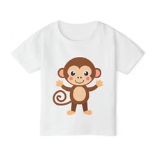Cheeky Monkey - Cute Cartoon Animal Graphic Gildan Toddler Heavy Cotton Tee