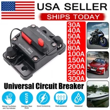Waterproof Car Circuit Breaker Fuse Reset 30-300 Amp 12V-24V DC Car Boat Auto