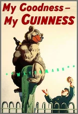 Zookeeper and Bear My Goodness My Guinness Vintage Poster Print Beer Advertising