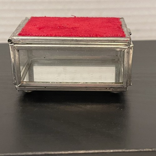 Vintage SCHMUCK Schatulle Schmuckkästchen Spiegelfuß Samt Top klein und einzigartig - Bild 3 von 8