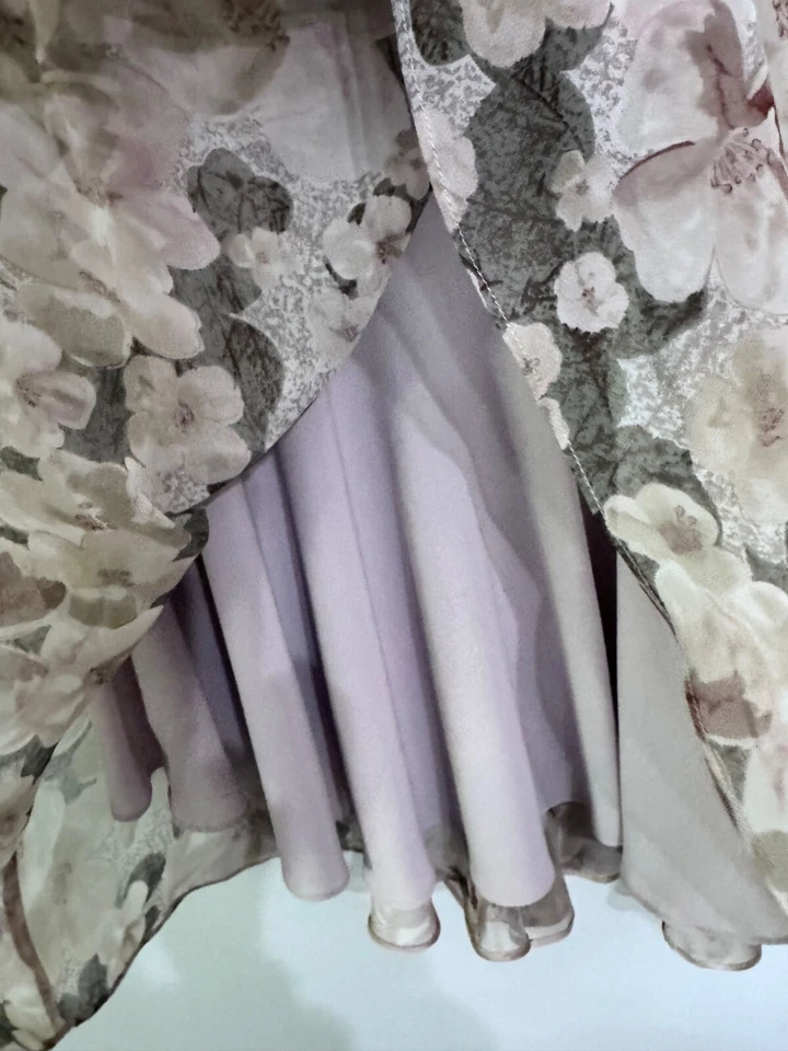 Vintage 90s Adrianna Papell silk bias cut dress sz 6 fairy cottage grunge whimsy - Image 3 of 4