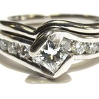 GIA certified 14k white gold 1.29ct princes diamond engagement wedding ring — photo 2