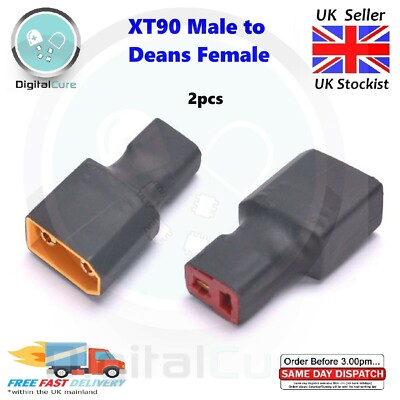 2 Stück XT90 Stecker auf Buchse Deans T-Stecker Stecker Adapter - Auto Flugzeug Heli Batterie