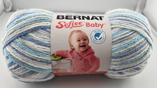 Bernat Softee baby BLUE FLANNEL - 3 light Wt - 100 Acrylic Yarn Skein - New