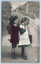 Postcard Studio Real Photo RPPC Children c1912 AG10