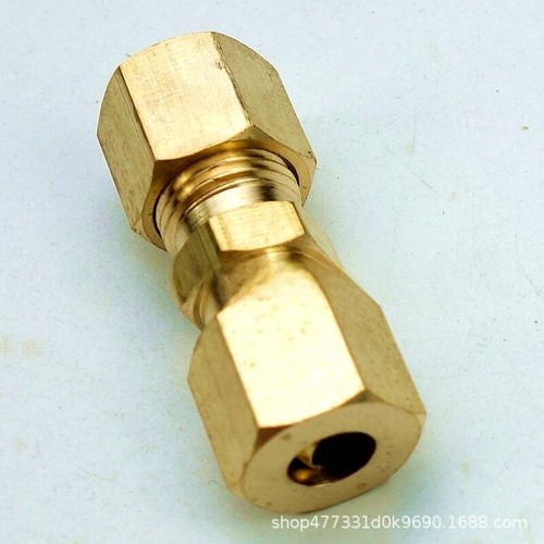 Brass Compression Fitting Union Connector 1/8" 3/16" 1/4" 5/16"3/8"1/2" Tube OD
