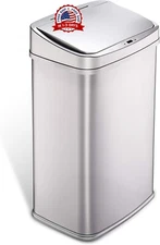 Bote De Basura Para Cocina 13 Galones Acero Inoxidable Con Sensor De Movimiento