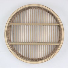 Wall Shelf 2 Tier Shelves 45cm Round Wall Mounted Storage Rack Display Rattan