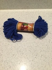 Vtg Aunt Lydias Heavy Rug Yarn National Blue 715 Skein 60 yd  Polyester NIP NOS