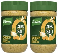 Knorr Zero Salt Powdered Bouillon Natural Chicken Flavor, 2.6 oz (2 Jars)