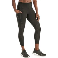 NEW Members Mark Women's Active Perforated Pocket Leggings Yoga Pant Sport BLACK