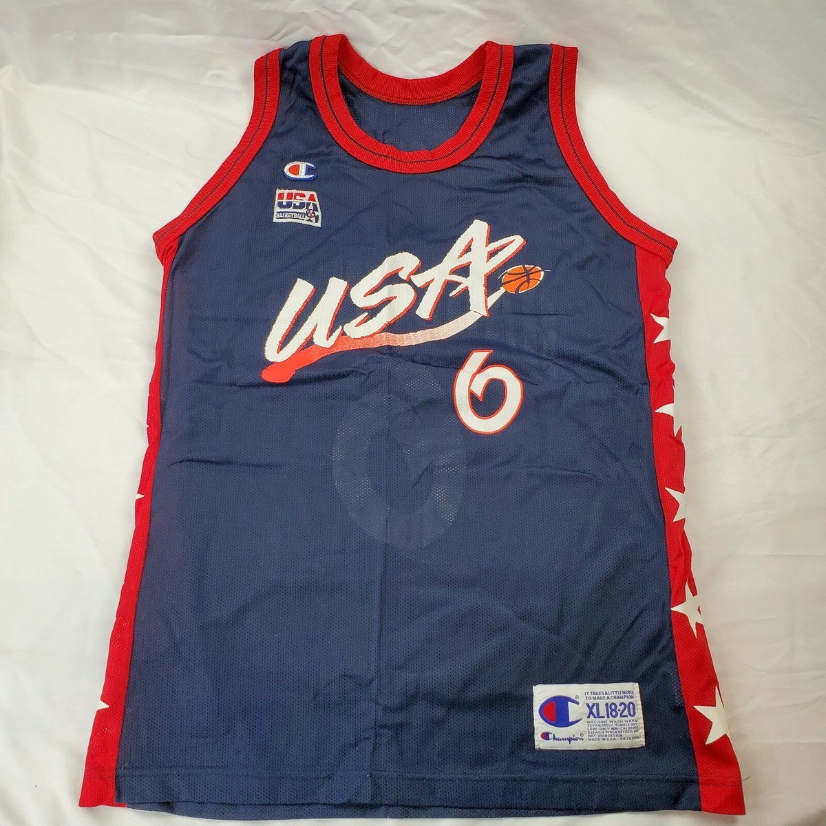 Vtg Penny Hardaway USA Dream Team Jersey Champion Sz Y XL 18